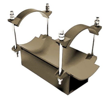 Опора неподвижная бугельная Т44.08 81,3, H=150, Ст. 3, серия 4.903-10