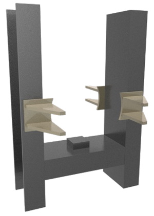 Опора неподвижная лобовая двухупорная Т4.02 133, Ст. 3, серия 4.903-10