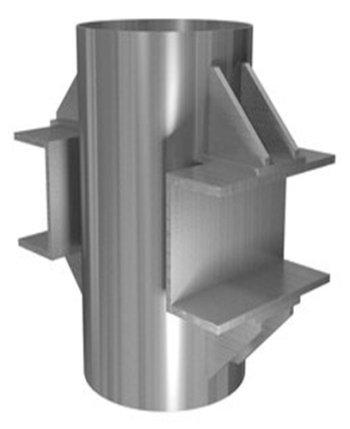 Опора неподвижная лобовая двухупорная усиленная Т6.19 194, Ст. 3, серия 4.903-10